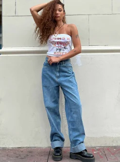Princess Polly Guns N' Roses Tank Tube Top White Cheap
