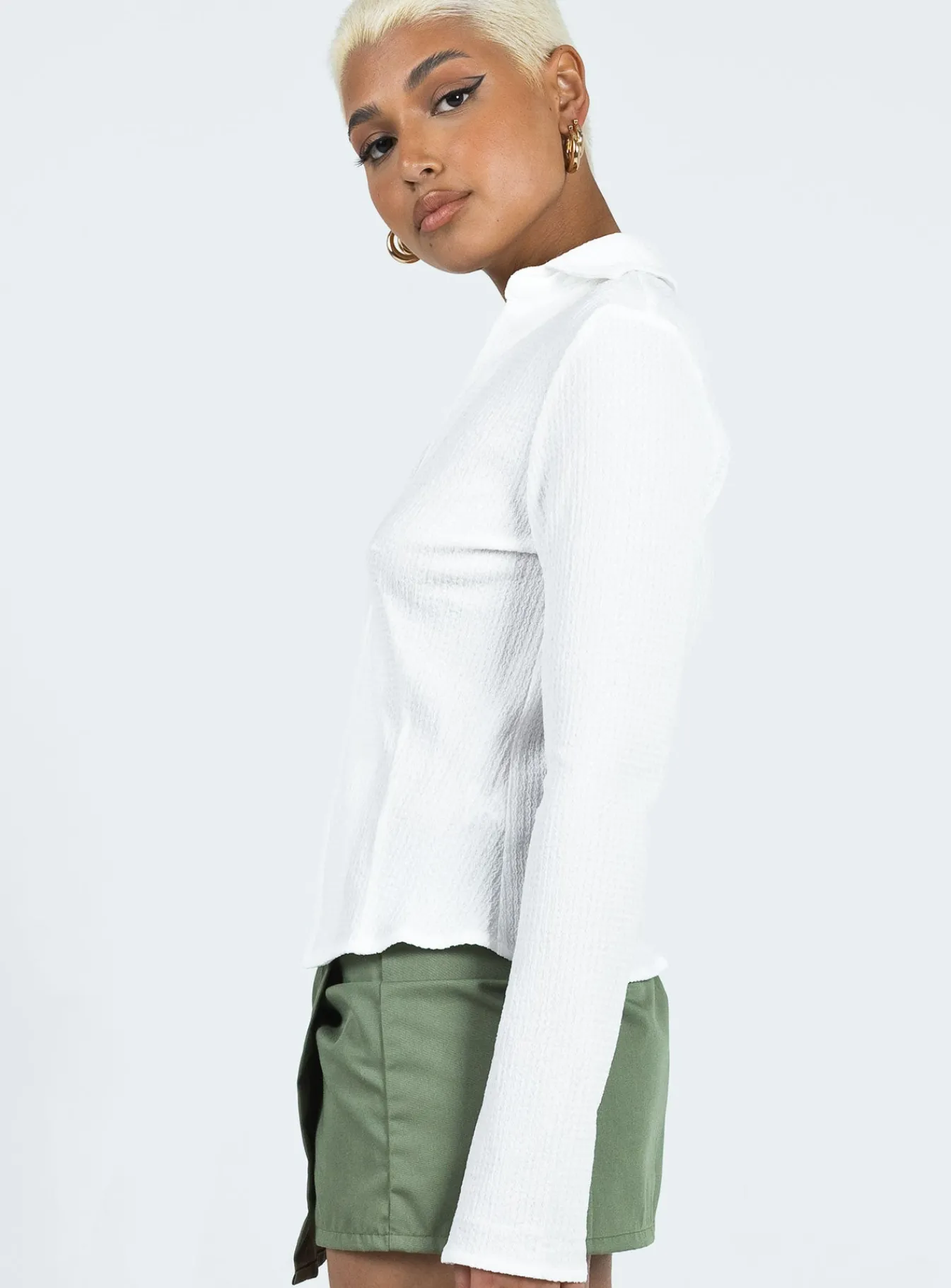 Princess Polly Haddock Long Sleeve Top White Flash Sale