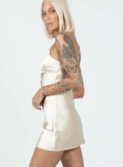 Princess Polly Hadleigh Mini Dress  Champagne Flash Sale