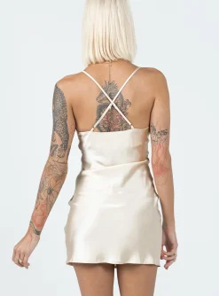 Princess Polly Hadleigh Mini Dress  Champagne Flash Sale