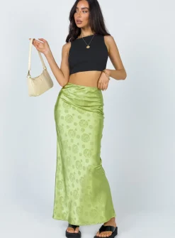 Princess Polly Hailey Midi Skirt Green Clearance