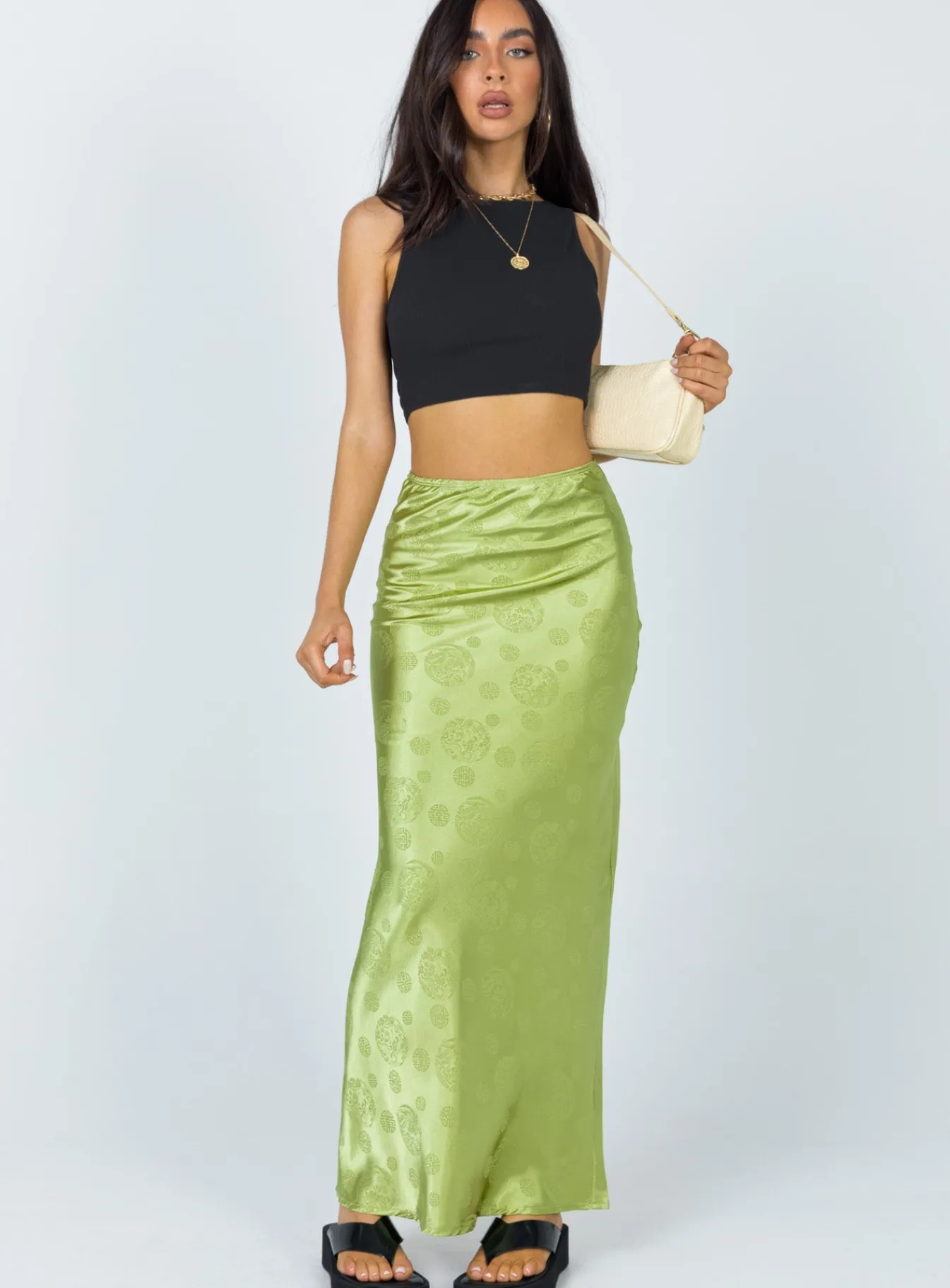 Princess Polly Hailey Midi Skirt Green Clearance