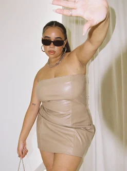 Princess Polly Hailey Strapless Mini Dresscurve   Beige Best Sale