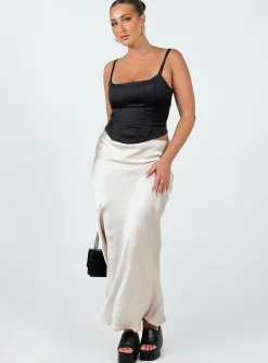 Princess Polly Haley Maxi Skirt  Champagne Shop