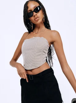 Princess Polly Halford Bustier Top  Houndstooth Cheap