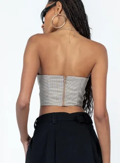 Princess Polly Halford Bustier Top  Houndstooth Cheap