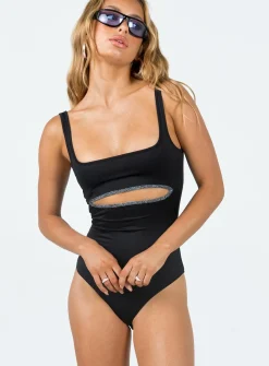 Princess Polly Halse Bodysuit  Black Sale