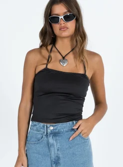 Princess Polly Halt It Top  Black Store