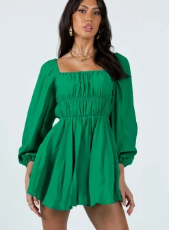 Princess Polly Halton Long Sleeve Mini Dress  Green Online