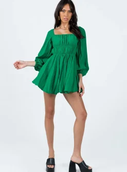 Princess Polly Halton Long Sleeve Mini Dress  Green Online
