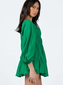 Princess Polly Halton Long Sleeve Mini Dress  Green Online