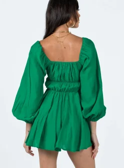 Princess Polly Halton Long Sleeve Mini Dress  Green Online