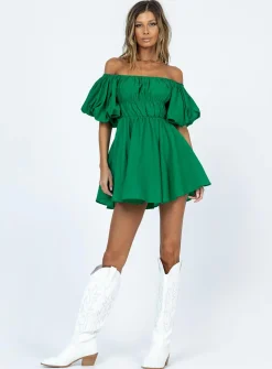 Princess Polly Halton Mini Dress  Green Outlet