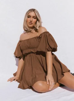 Princess Polly Halton Mini Dress Brown Hot