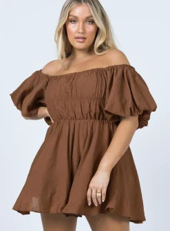 Princess Polly Halton Mini Dress Brown Hot