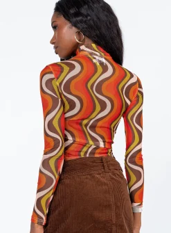 Princess Polly Hammond Long Sleeve Topmulti   Brown Store