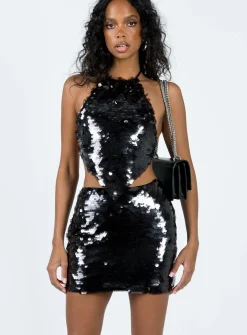 Princess Polly Hannam Mini Skirt  Black New