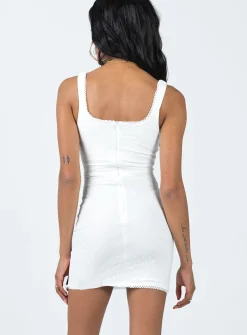 Princess Polly Hardy Mini Dress  White New