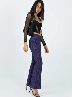Princess Polly Hargrave Pinstripe Pants  Navy Flash Sale