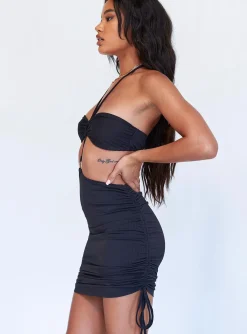 Princess Polly Harlie Mini Dress  Black Discount