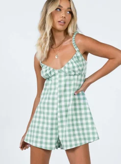 Princess Polly Harlie Romper  Green Shop