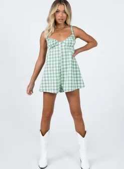 Princess Polly Harlie Romper  Green Shop