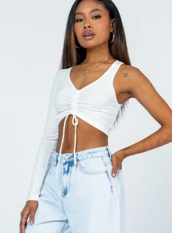 Princess Polly Harlow Long Sleeve Top  White Best
