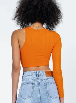 Princess Polly Harlow Long Sleeve Top  Orange Best Sale