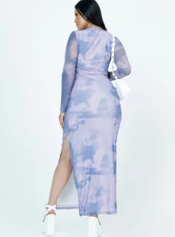 Princess Polly Harlowe Mesh Maxi Dressmulti   Blue New