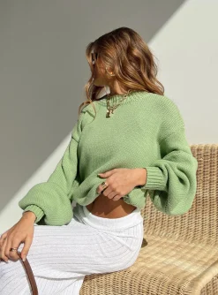 Princess Polly Harmony Sweater Sage   Green Store