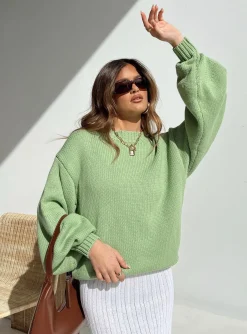 Princess Polly Harmony Sweater Sage   Green Store