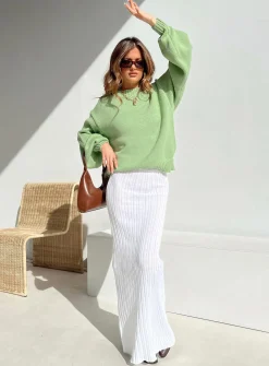 Princess Polly Harmony Sweater Sage   Green Store