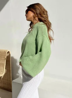 Princess Polly Harmony Sweater Sage   Green Store