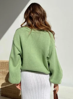 Princess Polly Harmony Sweater Sage   Green Store