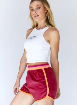 Princess Polly Harper Velour Track Short  Pink Store
