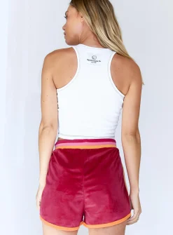 Princess Polly Harper Velour Track Short  Pink Store