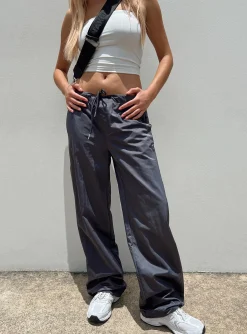 Princess Polly Harran Parachute Pants  Grey Outlet