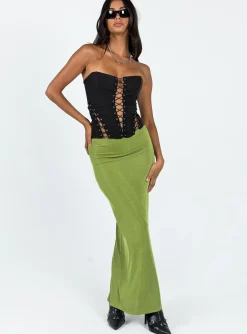 Princess Polly Harriette Maxi Skirt  Green Outlet