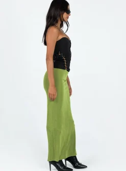 Princess Polly Harriette Maxi Skirt  Green Outlet