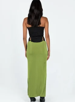 Princess Polly Harriette Maxi Skirt  Green Outlet