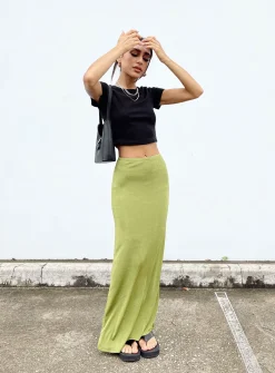Princess Polly Harriette Maxi Skirt  Green Outlet