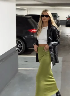 Princess Polly Harriette Maxi Skirt  Green Outlet