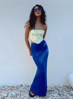Princess Polly Harriette Maxi Skirt  Blue Sale