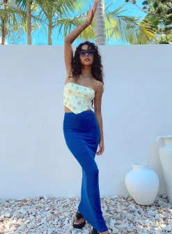 Princess Polly Harriette Maxi Skirt  Blue Sale