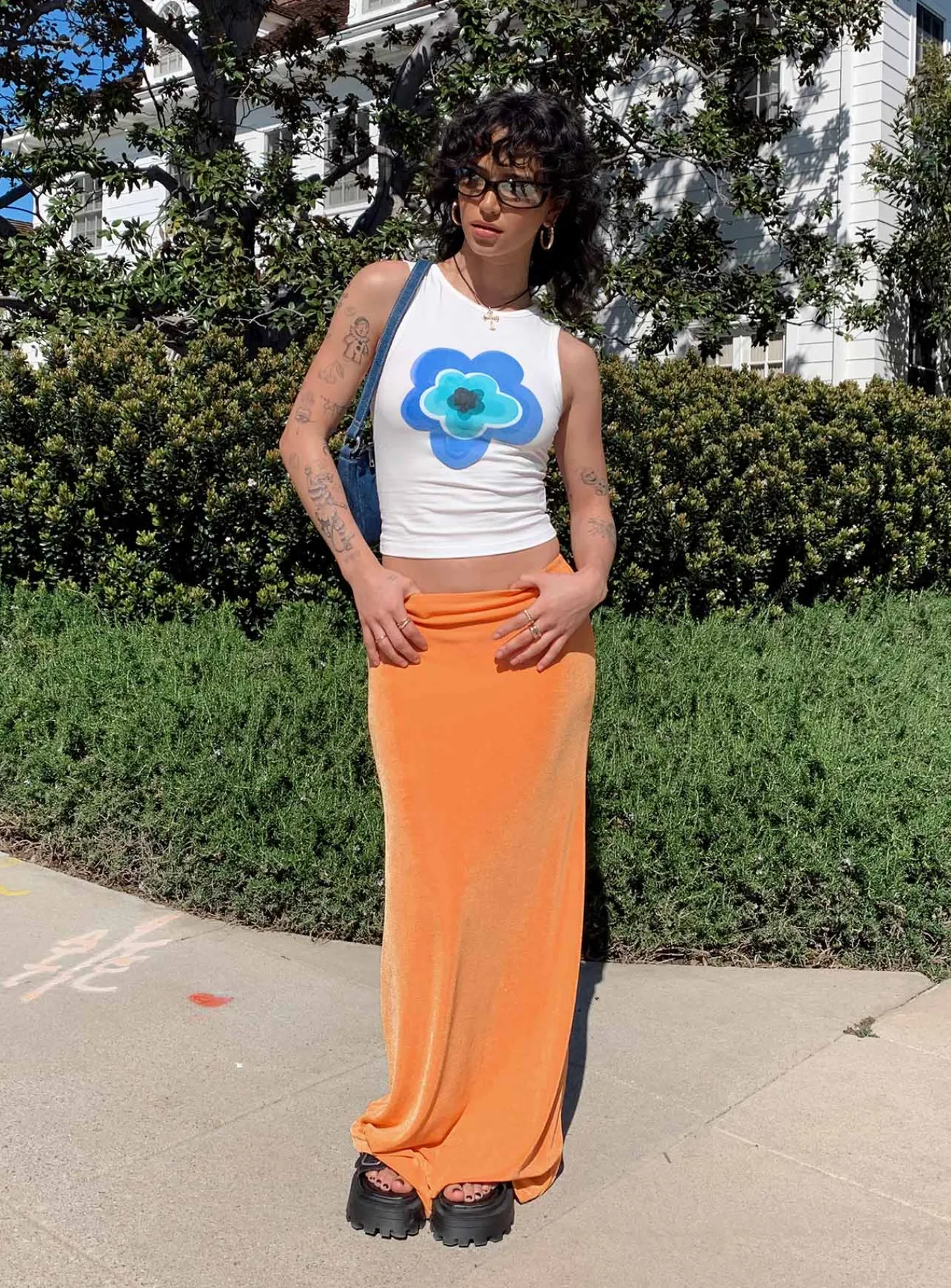 Princess Polly Harriette Maxi Skirt Orange Sale