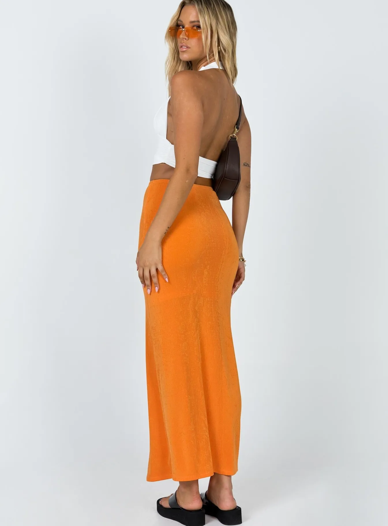 Princess Polly Harriette Maxi Skirt Orange Sale