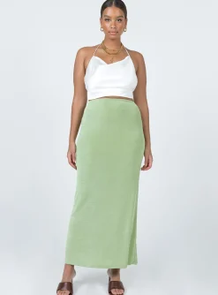 Princess Polly Harriette Maxi Skirt  Sage New