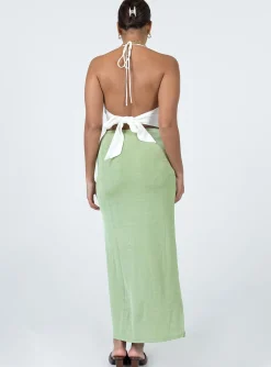 Princess Polly Harriette Maxi Skirt  Sage New