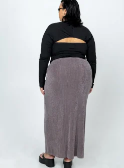 Princess Polly Harriette Maxi Skirtgrey Curve Slate Shop