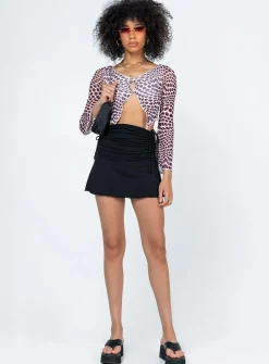 Princess Polly Harrison Long Sleeve Mesh Top/ White   Black Shop
